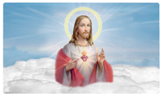 DNSEMP-C-109-BL Sacred Heart Clouds Blue